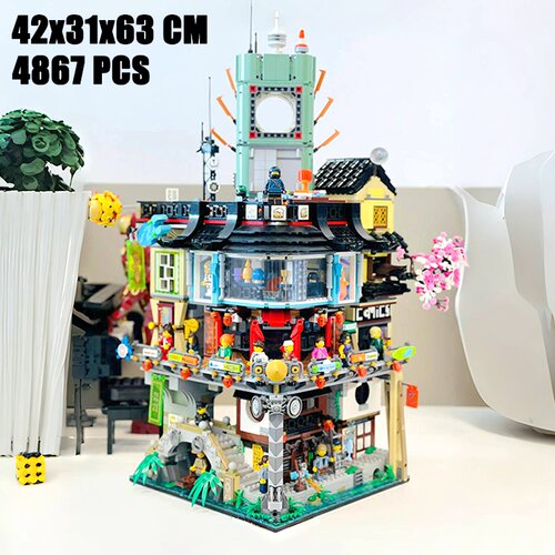 幻影忍者城市总部大楼拼装积木