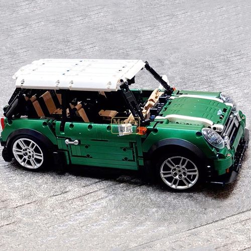 宝马复古迷你汽车拼装积木玩具