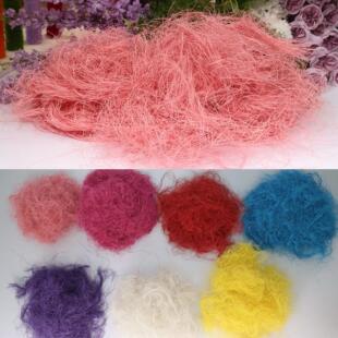 拉菲草真细麻丝婚庆场地节日场景布置彩色麻丝填充物