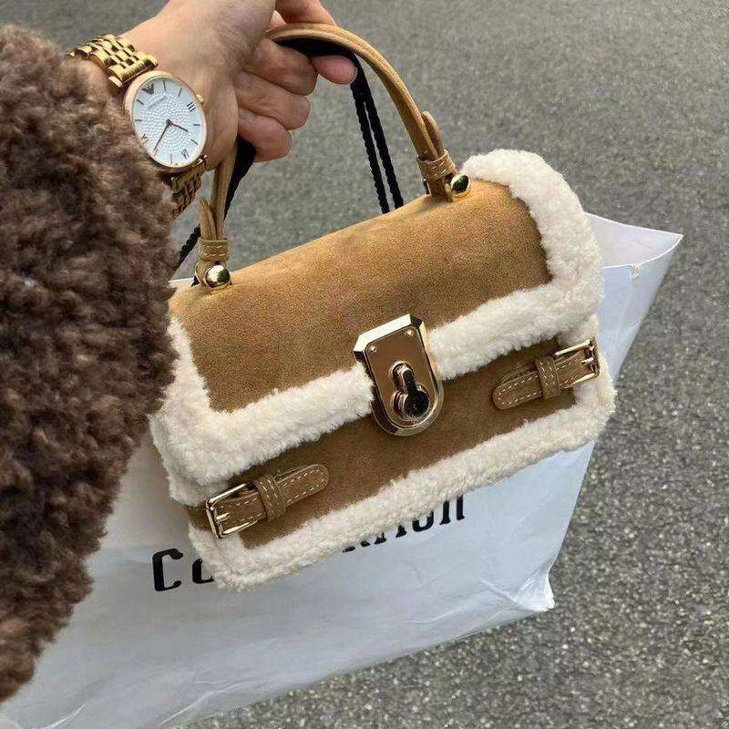 羊羔毛小方包包女2025新