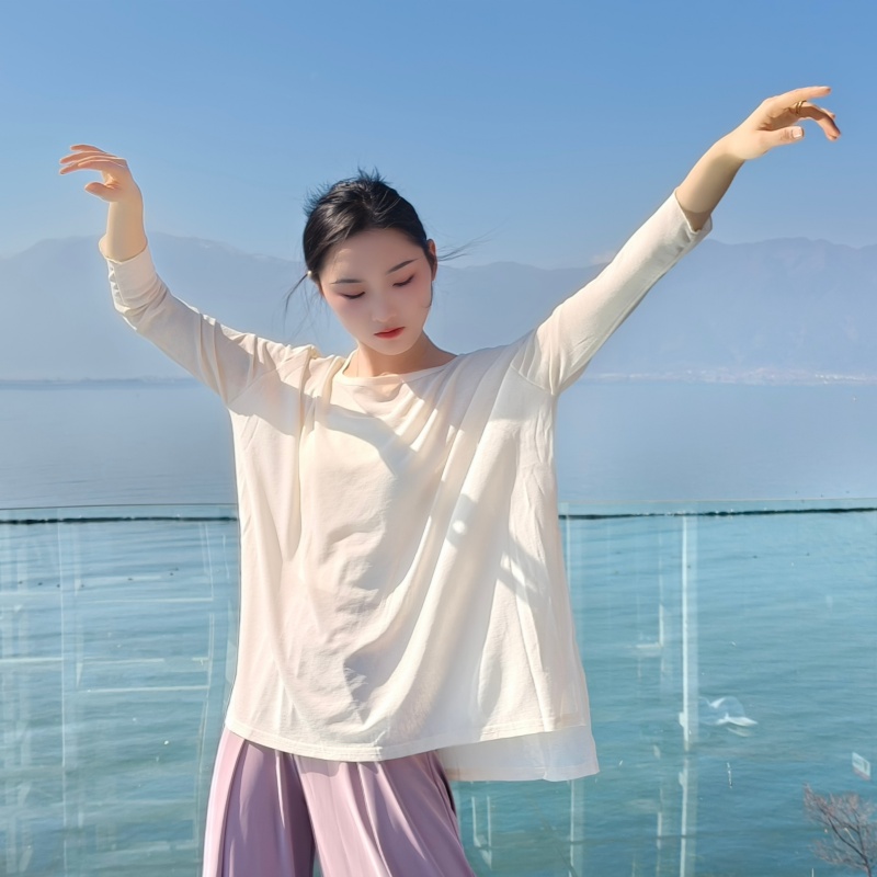 现代舞宽松显瘦飘逸罩衫练功服装