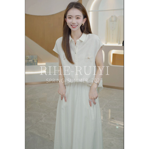 RH【35M丝萝】RH883新款显瘦重工刺绣重磅丝萝小POLO桑蚕丝衬衫