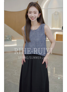 RH【肌理贝壳绉】RH789新款气质显瘦肌理感贝壳绉桑蚕丝无袖T恤