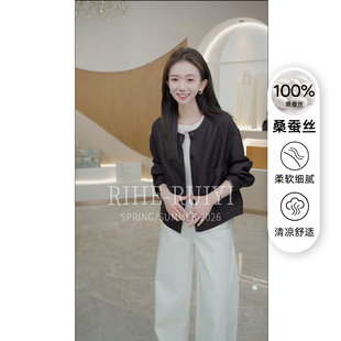 复古质感肌理感斜纹冠乐绉桑蚕丝外套SG7106 香云纱冠乐绉