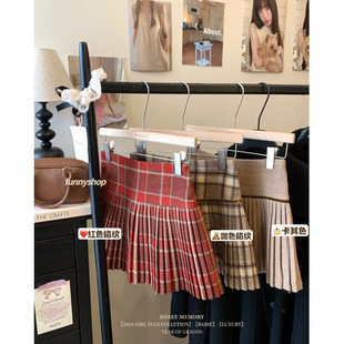 2025新款秋冬超百搭百褶短裙秋冬新款学院风返校穿搭格子半身短