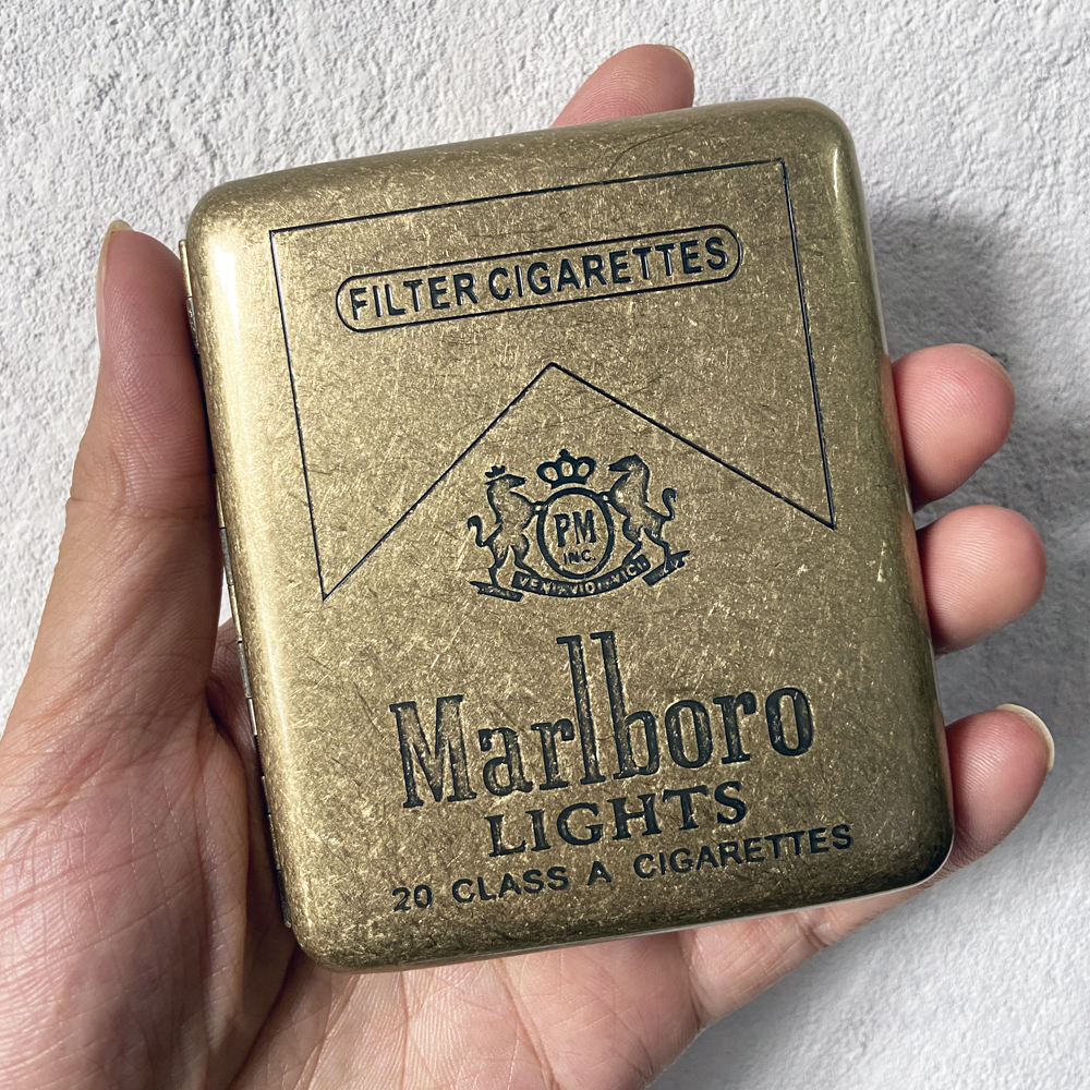 金属翻盖复古铜色烟盒