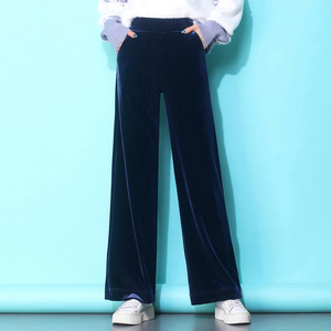 金丝绒阔腿裤垂感运动休闲长裤