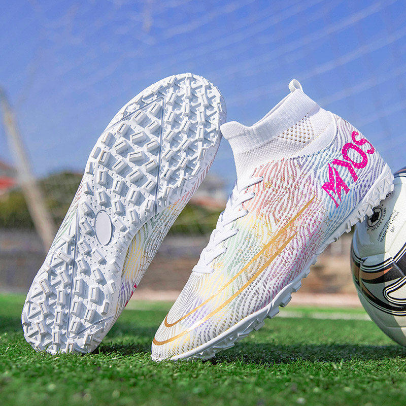 C罗新款刺客15高帮足球鞋男女学生青少年tf碎钉儿童ag长钉训练鞋