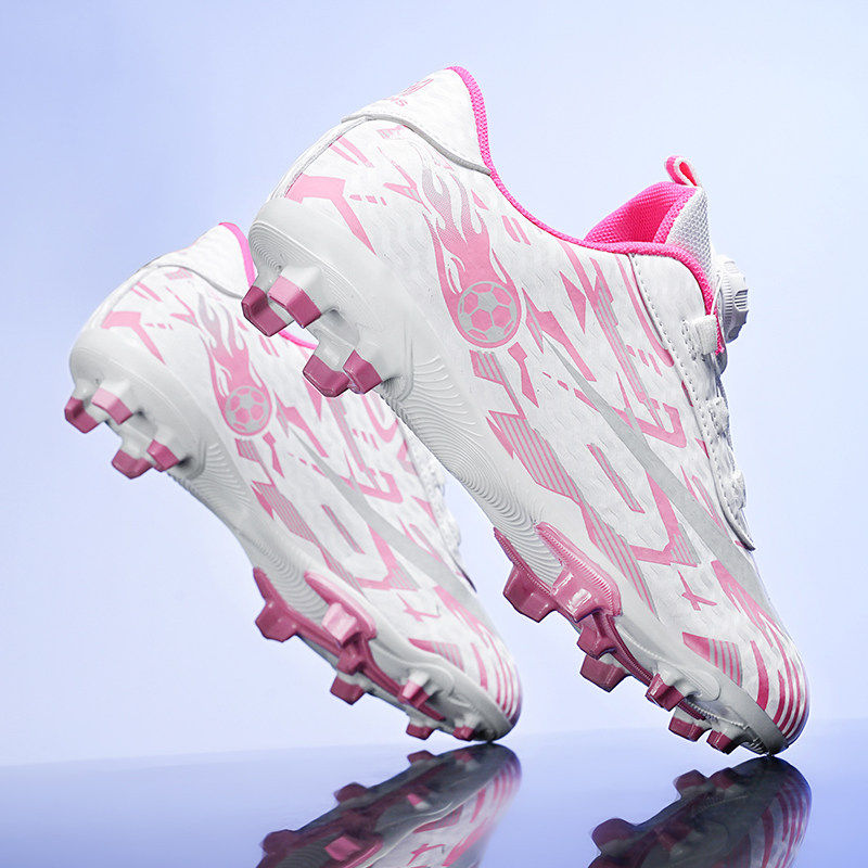 儿童专业足球鞋女款夏季女孩小学生魔术贴训练专用女童长钉碎钉鞋