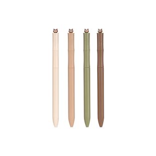 乐派文具卡皮巴拉扭扭笔旋转出芯学生用速干顺滑刷题中性笔初中生高颜值转转黑笔按动签字圆珠ST黑色笔芯碳素