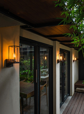 ume玻璃光效壁灯古典新中式防水户外过道路灯别墅景观装饰庭院灯