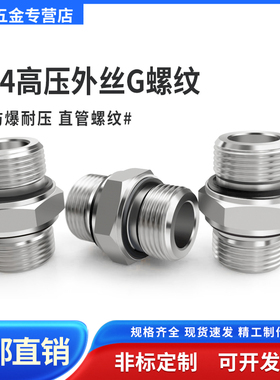 304不锈钢ED密封圈高压外丝加厚双定做连接1 2 3 4 6分G直管螺纹