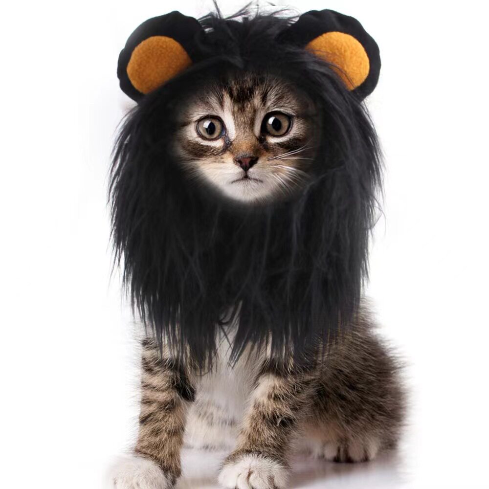 跨境厂家头饰假发帽子宠物狗狗猫咪头套小狗猫猫服饰狮子头套兔子