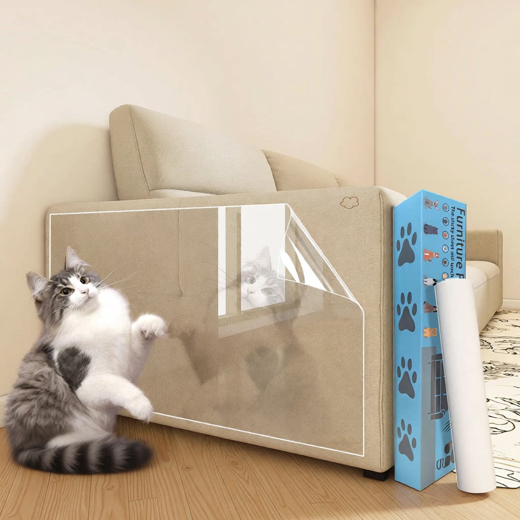 防猫抓保护贴耐磨PET自粘性沙发防抓贴防猫挠家具沙发保护贴