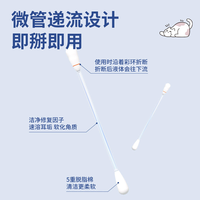 宠物猫狗耳部精油清洁棉签棉棒清理耳螨洗耳液掏耳朵清洁耳道