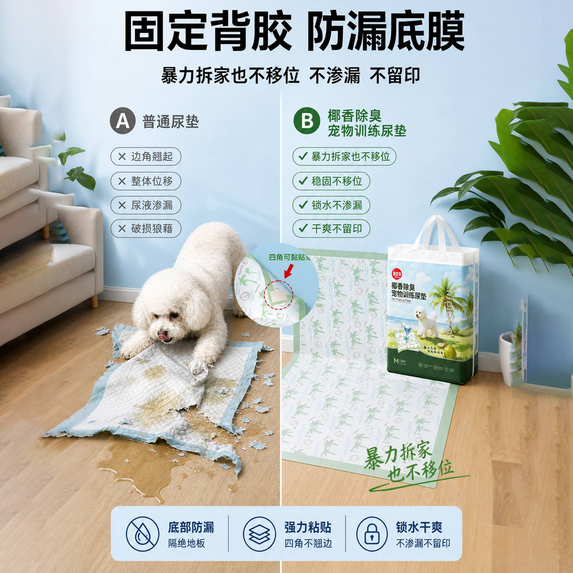 狗狗尿垫加厚除臭吸水尿布尿不湿猫咪用尿片吸水垫隔尿垫宠物用品