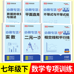 2025新七年级下册数学专项训练习册相交线与平行线平面直角坐标系二元一次方程不等式与不等式组数据的收集整理同步初二7年级上册