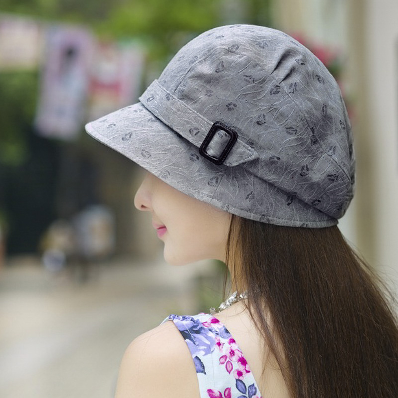 Japanese womens chemotherapy hat jacquard Beret Hat leisure painter hat thin sunscreen womens headscarf spring and summer hat