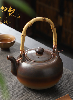 围炉煮茶陶瓷炭火炉煮茶壶罐茶室内家用陶壶明火电陶炉户外烧水壶