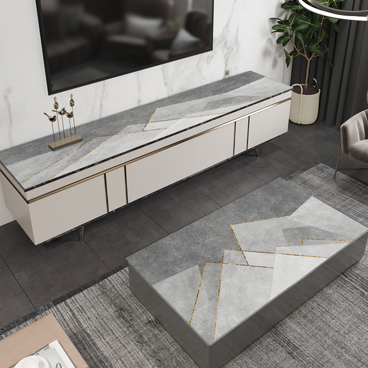 灰色格调皮革防水防滑桌垫