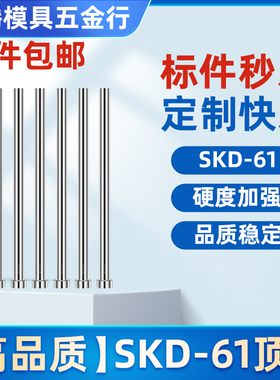 模具冲针国产SKD-11头T冲加硬镶针冲孔冲针顶针可定做顶杆SKD-61