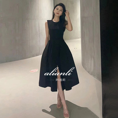 晚礼服裙女2025新款高级感轻奢小众高端法式赫本风黑色毕业成人礼