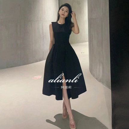晚礼服裙女2026新款高级感轻奢小众高端法式赫本风黑色毕业成人礼