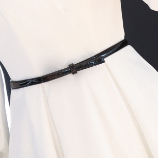 腰带黑色漆皮婚纱敬酒服晚礼服小礼服配饰松紧装 饰皮带收腰带裙