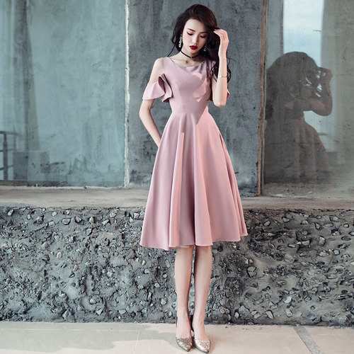 晚礼服女阿莲莉平时可穿粉色小众