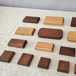 黑胡桃橡木实木摆件长方形托架胸像1比64汽车模型底座佛像印章