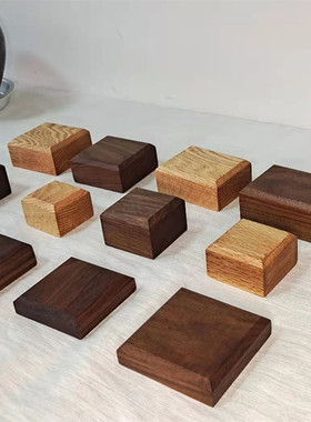 黑胡桃木块方块胸像模型摆件底座diy手工小制作材料实木垫高