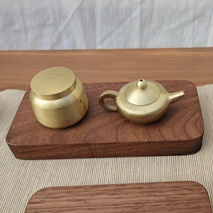 黑胡桃实木摆件长方形椭圆角托架胸像底座佛像印章奇石头茶壶简约