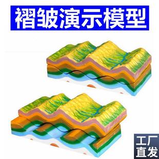 断层褶皱模型地貌地球地理板块构造地G貌地壳变化断裂地垒地堑火