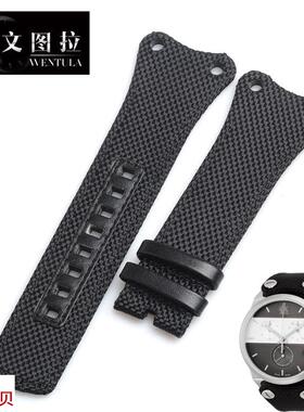 适配原厂文图拉帆布表带CK表带K4B374B6K4B371B3专用手表带真皮表