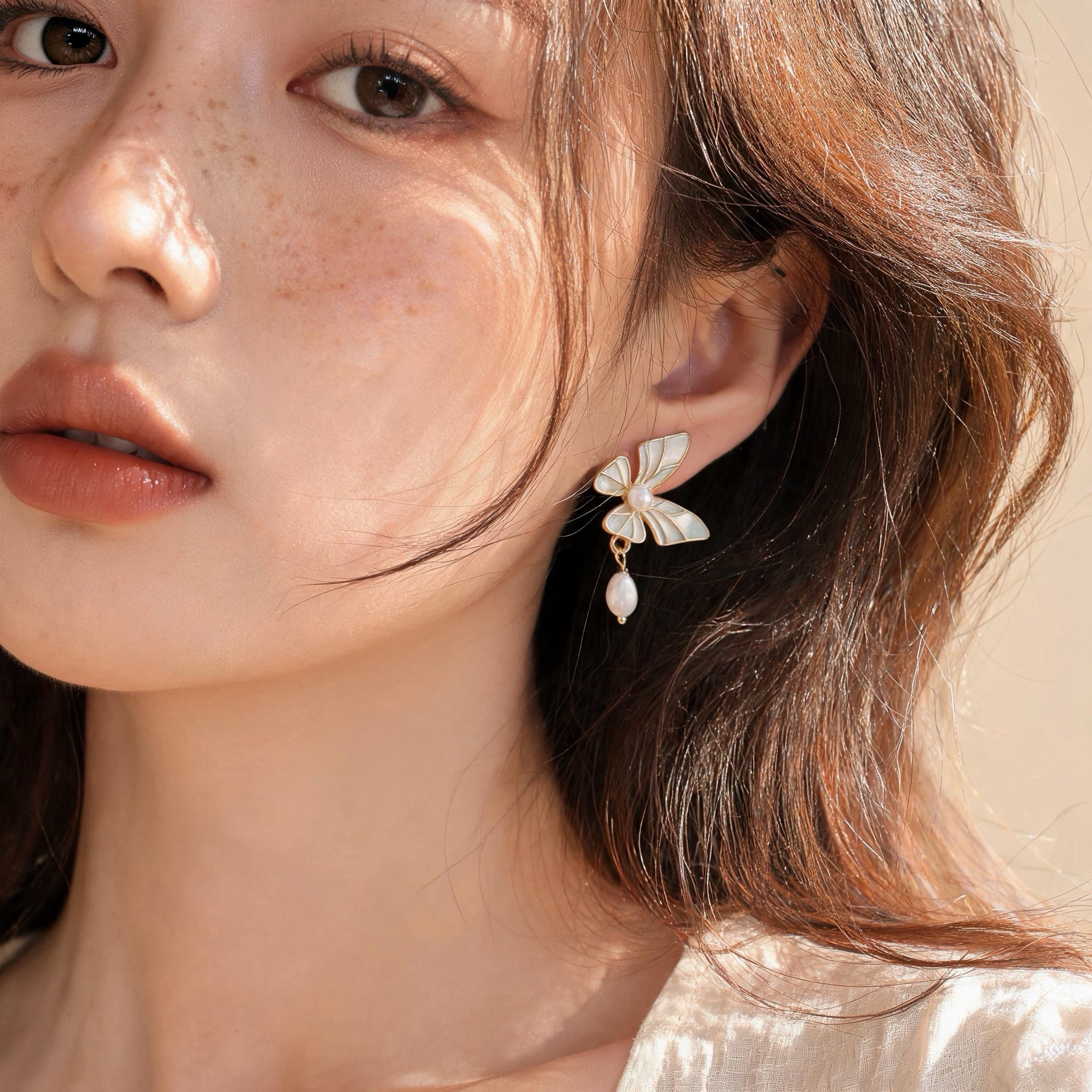 夏日甜美巨好看新中式蝴蝶耳钉女