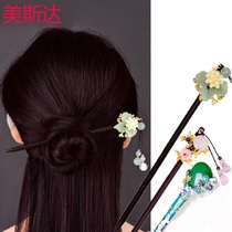 Handmade palace tassel hairpin, wood hairpin, coiled hair ornament, hairpin, fashionable women's walking