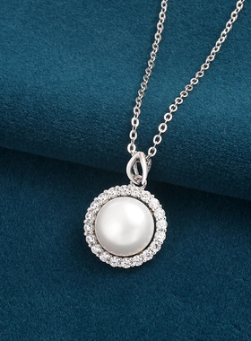 s925纯银时尚珍珠项链送女友礼物