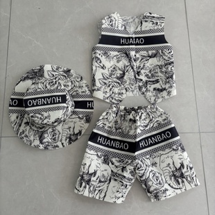 唐誉华风儿童环保服装模特走秀演出服幼儿园表演服亲子装塑料袋裙