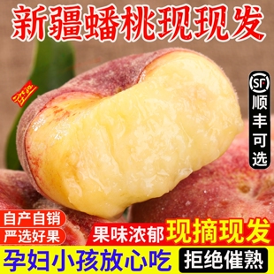 新疆石河子蟠桃5斤新鲜白肉桃脆甜现摘当季水果孕妇可食顺丰可选