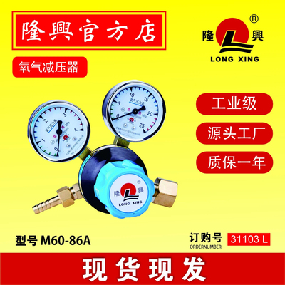 宁波隆兴新款全铜氧气减压器 M60/86A减压阀压力表