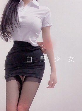 性感透视白衬衫超短裙老师制服