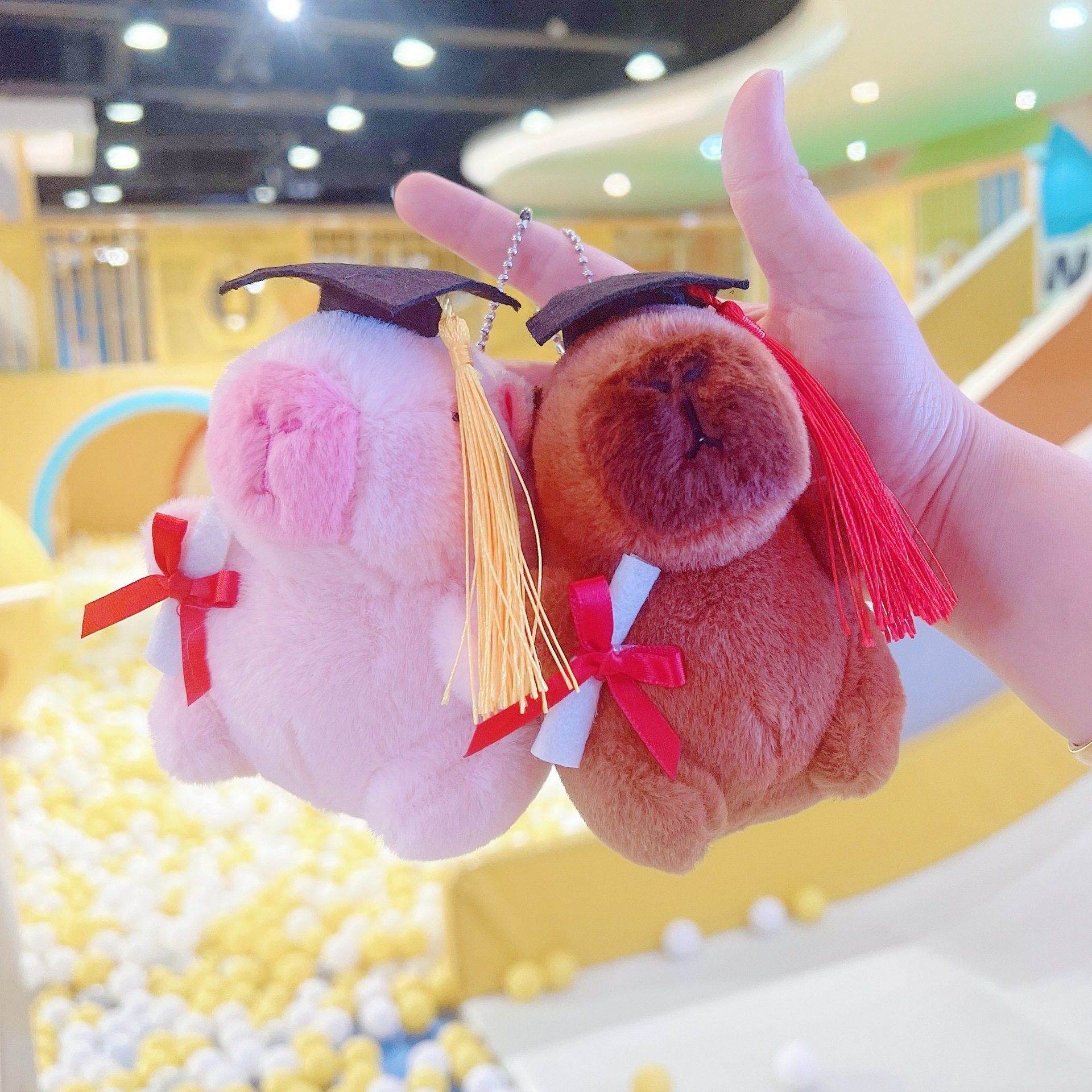 新款博士帽挂件创意伴手礼学生励志小礼品钥匙扣毛绒挂件