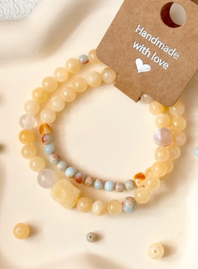 「奶酪甜甜」新中式黄玉精致串珠手串甜美少女感手链女送闺蜜礼物