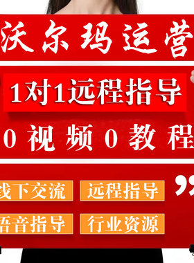 沃尔玛代入驻开店注册店铺申请1对1运营指导教程课程培训跨境电商
