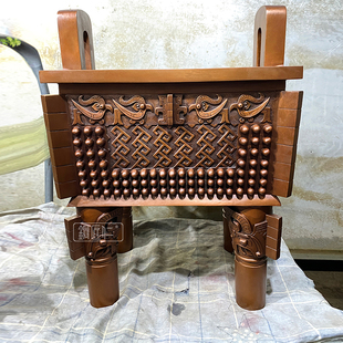 铜匠仁紫铜父戊方鼎摆件铜鼎摆设办公室客厅开业送礼家居装饰品