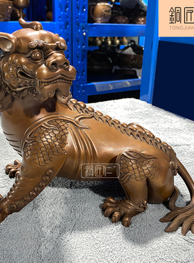 铜匠仁紫铜无底谛听摆件铜貔貅独角瑞兽地藏王坐骑客厅玄关装饰