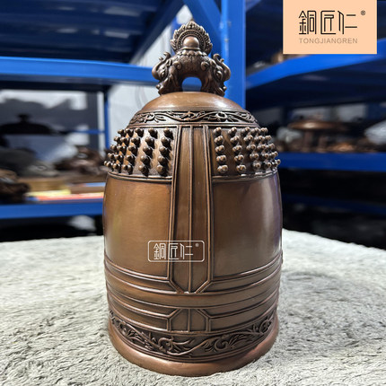 铜匠仁紫铜唐钟摆件铜创意中式家居装饰品室内客厅玄关办公摆设