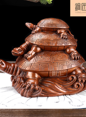 摆件长寿龟纯铜客厅工艺品
