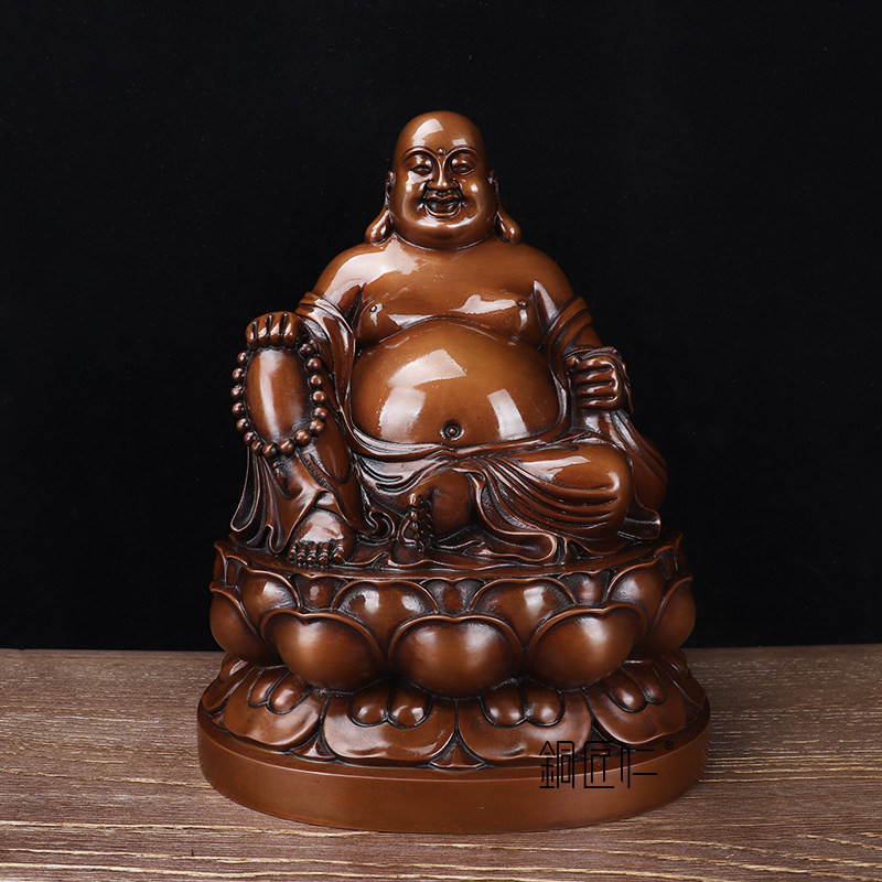 紫铜弥勒佛摆件笑口常开大肚
