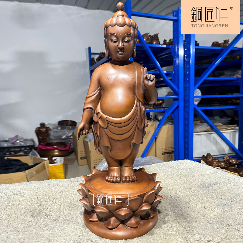 铜匠仁紫铜太子佛摆件铜佛像铜像家居客厅室内玄关中式装饰铜器